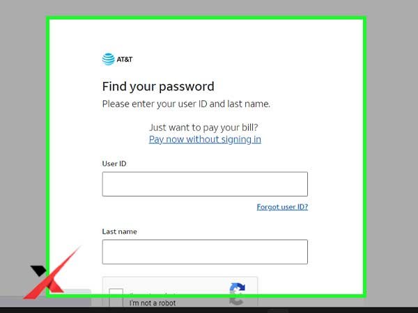 Password retrieval page of Bellsouth