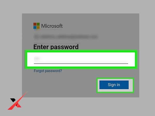 Enter your Hotmail account Password in the ‘Password text-field’ and tap on the ‘Sign-in’ button.