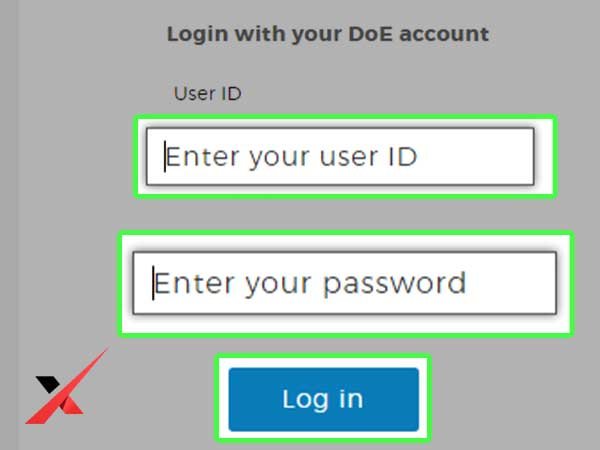 Log in to the DOE Portal using your User ID and Password.