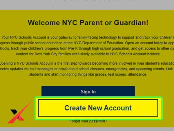 Create an NYSCA account by clicking the ‘Create New Account’ on NYSCA Portal.