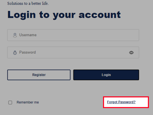 click on forgot password